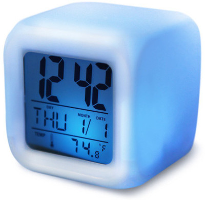 AC Aquarius creation Digital Blue Clock