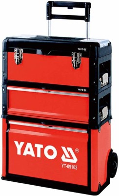 YATO YT-09102 Trolley Tool Box Made Up Of 3 Parts Service Cabinet|Built In Wheels|Two Retractable organizers and a tool tray|Non Slip Handles|Load Capacity 10Kg|Tool Cabinet|Tool Organiser Tool Box