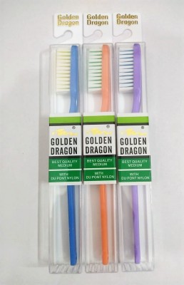 Golden Dragon MEDIUM (PACK OF 3) TOOTHBRUSH Medium Toothbrush(Pack of 3)