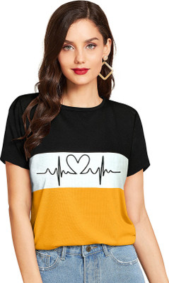 Wonder Villa Trendz Half Sleeve Color Block Women Sweatshirt