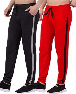 Bluecon Solid Men Red, Grey Track Pants