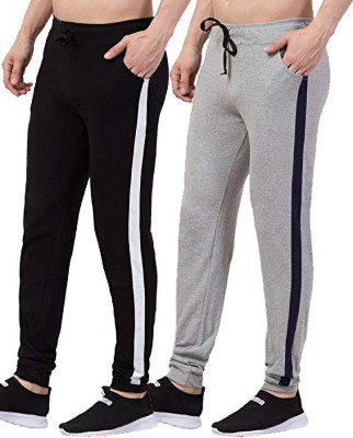 Bluecon Solid Men Black, Grey Track Pants