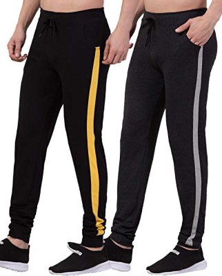 Bluecon Solid Men Black, Grey Track Pants