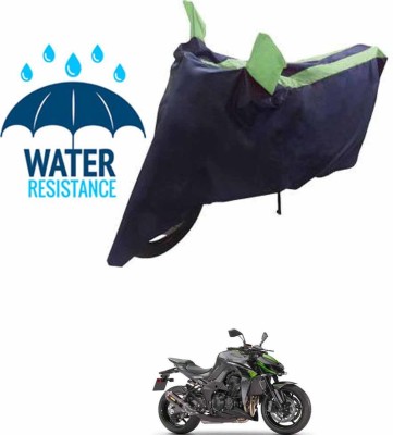 RONISH Waterproof Two Wheeler Cover for Kawasaki(Z1000, Blue, Green)