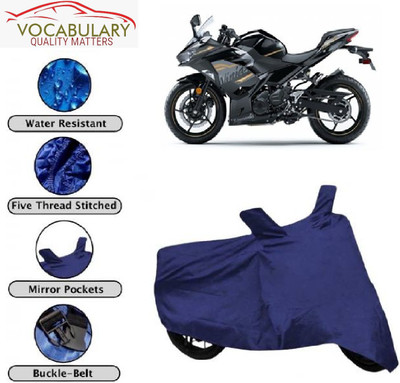 MEGA MARTZZ Waterproof Two Wheeler Cover for Kawasaki(Ninja 400, Blue)