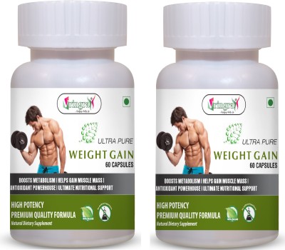 Vringra Ultra Weight Gain Capsules - Weight Gainer - Energy Booster Capsules (Pack of 2)(2 x 60 Tablets)