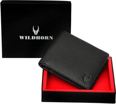 WILDHORN Men Formal Black Genuine Leather Wallet Price History