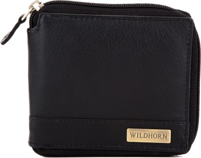 WILDHORN Men Casual Black Genuine Leather Wallet(4 Card Slots)