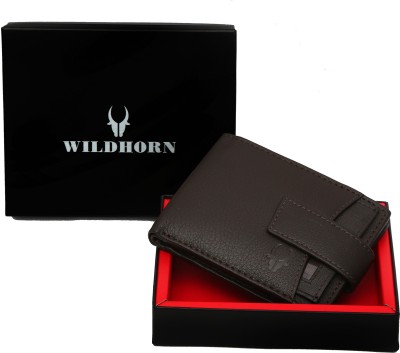 WILDHORN Men Casual Black Genuine Leather Wallet(9 Card Slots)