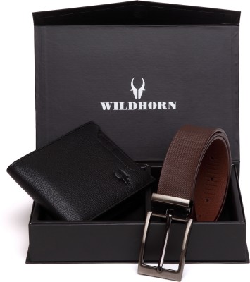 WILDHORN Men Formal Black Genuine Leather Wallet(8 Card Slots)