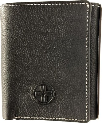 JL Collections Men & Women Black Genuine Leather Wallet(7 Card Slots)