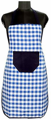 7 CLOUDS INDIA Blended Home Use Apron - Free Size(Blue, Single Piece)