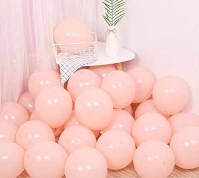 ANVRITI Solid Solid Pastel Colored Balloons Pastel Peach Color Pack of 50 Balloon(Orange, Pack of 50)