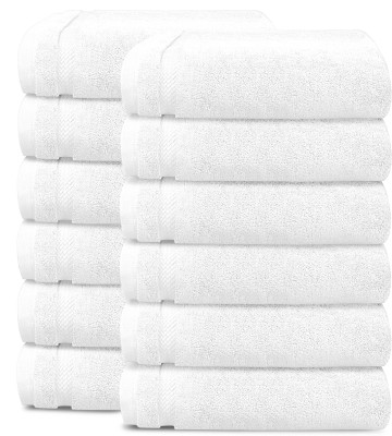 TRIDENT Cotton 625 GSM Face Towel Set(Pack of 12)