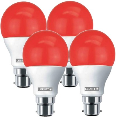 LEDIFY 9 W Round B22 LED Bulb(Red, Pack of 4)