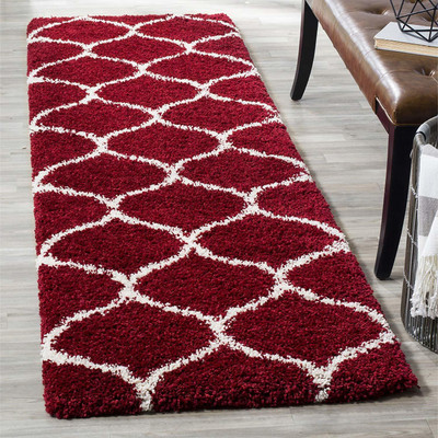 AyanCarpets Red Polyester Runner(2 ft,  X 6 ft, Rectangle)