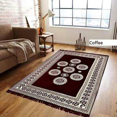 satalhome Brown Chenille Carpet(5 ft,  X 7 ft, Rectangle)