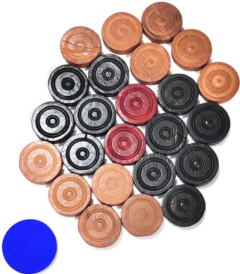 IFW Carrom Coin Set of 24 coins with Stricker And Powder Board Game AccessoriES Carrom Pawns(Pack of 20)