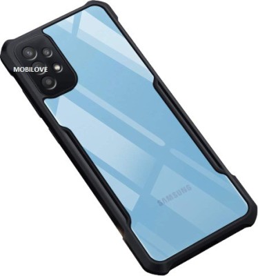 MOBILOVE Back Cover for Samsung Galaxy A72 | Four Corner Hybrid Soft PC Anti Clear Gel TPU Bumper Back Case(Black, Rugged Armor, Pack of: 1)