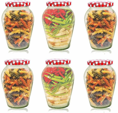 Avastro Glass Grocery Container  - 1000 ml(Pack of 6, Clear)