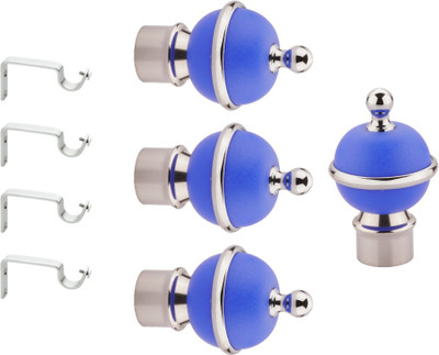 Inkart Light Blue Rod Rail Bracket, Curtain Knobs Metal(Pack of 8)