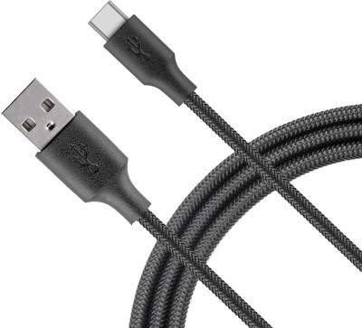 ZINUX USB Type C Cable 2 A 1.2 m copper briding USB to Type C cable 1 Meter(Compatible with mobile, TABLET, pc, MACBOOK, Black, One Cable)