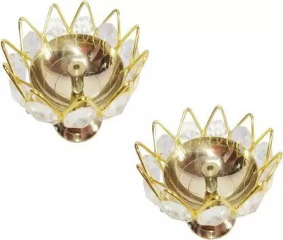 RRHR SALES Brass (Pack of 2) Table Diya Set(Height: 1.9 inch)