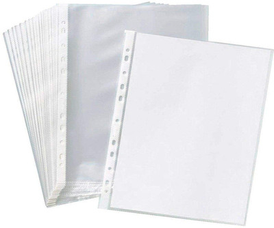 JSMSH Plastic Folder Leafs Sheet Protector(Set Of 100, Transparent)