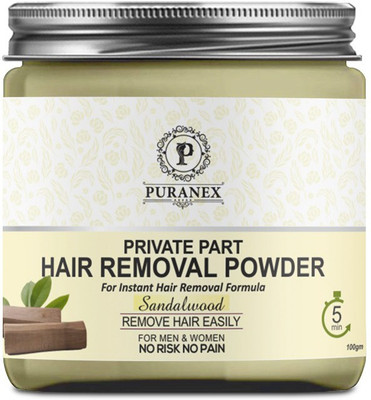 puranex Private Part Hair Removal Powder (Sandalwood Fragrance) Specially For Private Part(For Private Part Area Hair Removal No Risk No Pain) Women & Men 100 GM Wax(100 g)