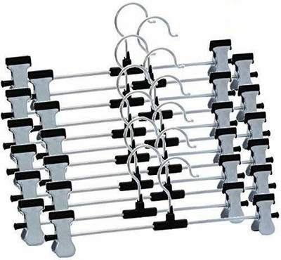 HOMOM Clothes Hangers Clip Hanger For Coat Skirt Dress Blouse Saree Shirts Steel Saree Pack of 12 Hangers For  Saree deal from flipkart