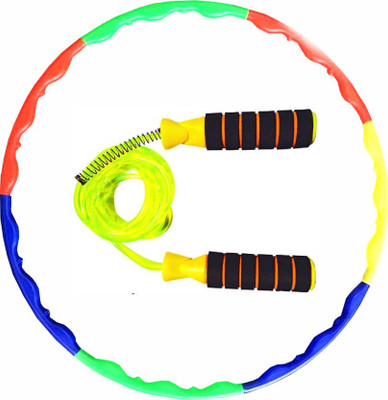 Daily Fest Best Saver Combo of 1 ZigZag Hula Hoop +1 Durable Quality Skipping Rope Hula Hoop(Diameter - 80 cm)
