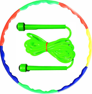 Daily Fest Best Saver Combo of 1 ZigZag Hula Hoop +1 Good Quality Skipping Rope Hula Hoop(Diameter - 80 cm)