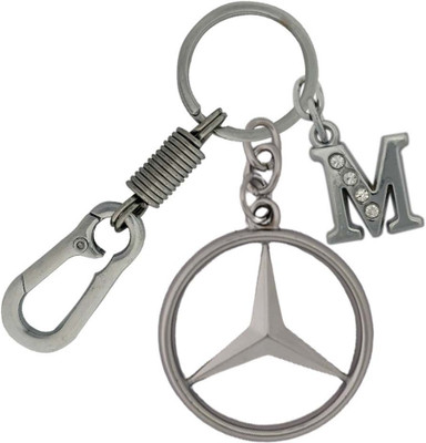 SHOKY LOOKS High Class Mercedes Benz Design logo with locking lock along with Latter M Key Chain
