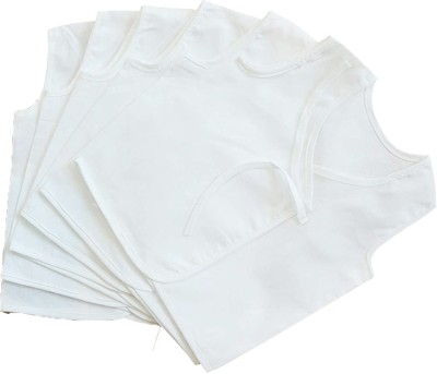 KIJS Vest For Baby Boys & Baby Girls Pure Cotton(White, Pack of 6)