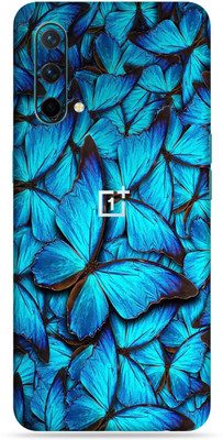 OggyBaba OnePlus Nord CE, Phone Back side Protector and Camera Protector Mobile Skin(Ultra Super Blue-Butterfly-Glitter Skin Skin Matte Finish)