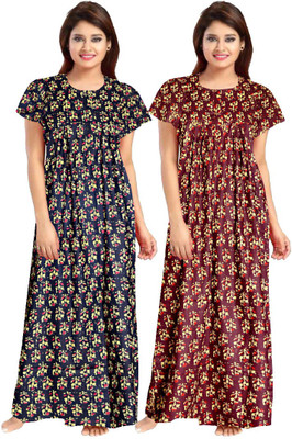 Gorangani Women Nighty(Multicolor)