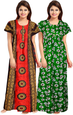 SILVER ORGANISATION Women Nighty(Multicolor)