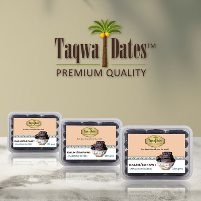 TAQWA DATES Kalmi/Safawi Madinah Dates Dry Dates(3 x 250 g)