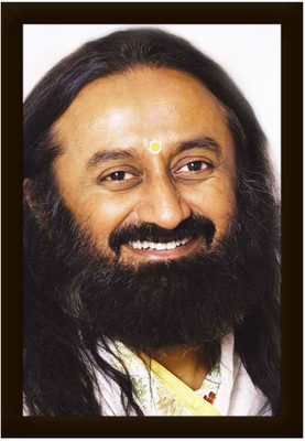 Braj Art Gallery Gurudev Sri Sri Ravi Shankar Portrait Photo Frame Digital Reprint 19.5 inch x 13.5 inch Painting(With Frame)