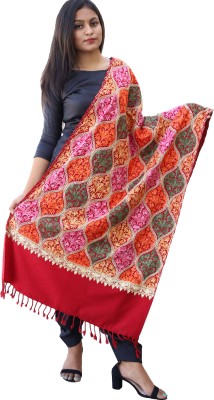 Radha Madhav Enterprise Wool Embroidered Women Shawl(Maroon)