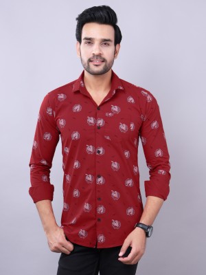 IDHYAH Men Printed Casual Dark Blue, White, Light Blue Shirt