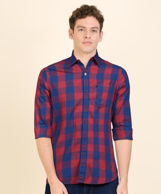 WROGN Men Checkered Casual Orange Shirt