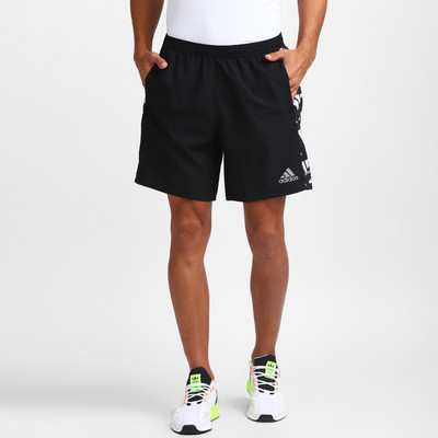 ADIDAS Men Striped Sports Shorts | ADIDAS Striped Men Black Sports Shorts