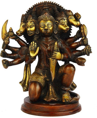 45% OFF on StatueStudio Brass Lord Hanuman For Home Decor Corporate Showpiece Figurine Copper Orange Red (5 × 5 × 9 Inches) Decorative Showpiece - 22.86 cm(Brass, Copper)