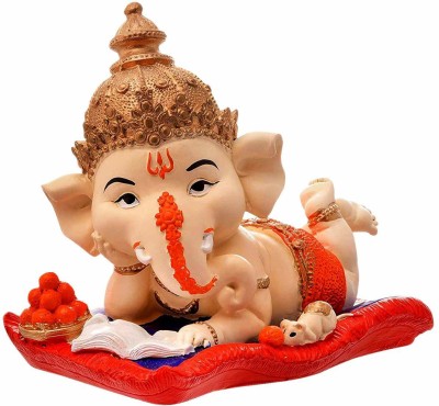 Silpagrha Ganesha idol Decorative Showpiece  -  12 cm(Polyresin, Multicolor)