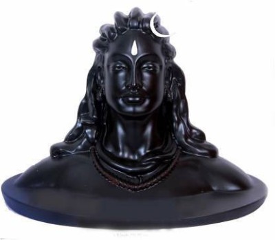 Adnate Adiyogi Shiva Statue for Car Dashboard, Shankara for Home & Office Decor, Black Decorative Showpiece  -  10 cm(Polyresin, Black)