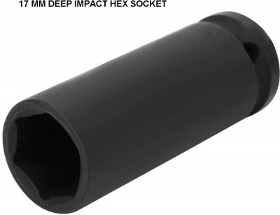 4MECH 17 MM Heavy Duty Chrome-Molybdenum Steel Deep Impact Socket Set(Pack of 1)