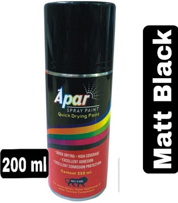 apar SPRAY PAINT MATT BLACK-200 ML Multicolor Spray Paint 200 ml(Pack of 1)