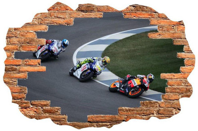 Jump up 60 cm Wall hole';''Magical>>Racing }} Self Adhesive Sticker(Pack of 1)