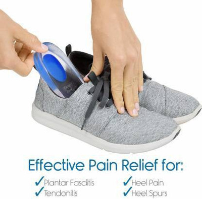 Classic deal Heel Pad Protector Insole Cups for Heel Swelling Pain Relief Heel Support Insole(Blue)